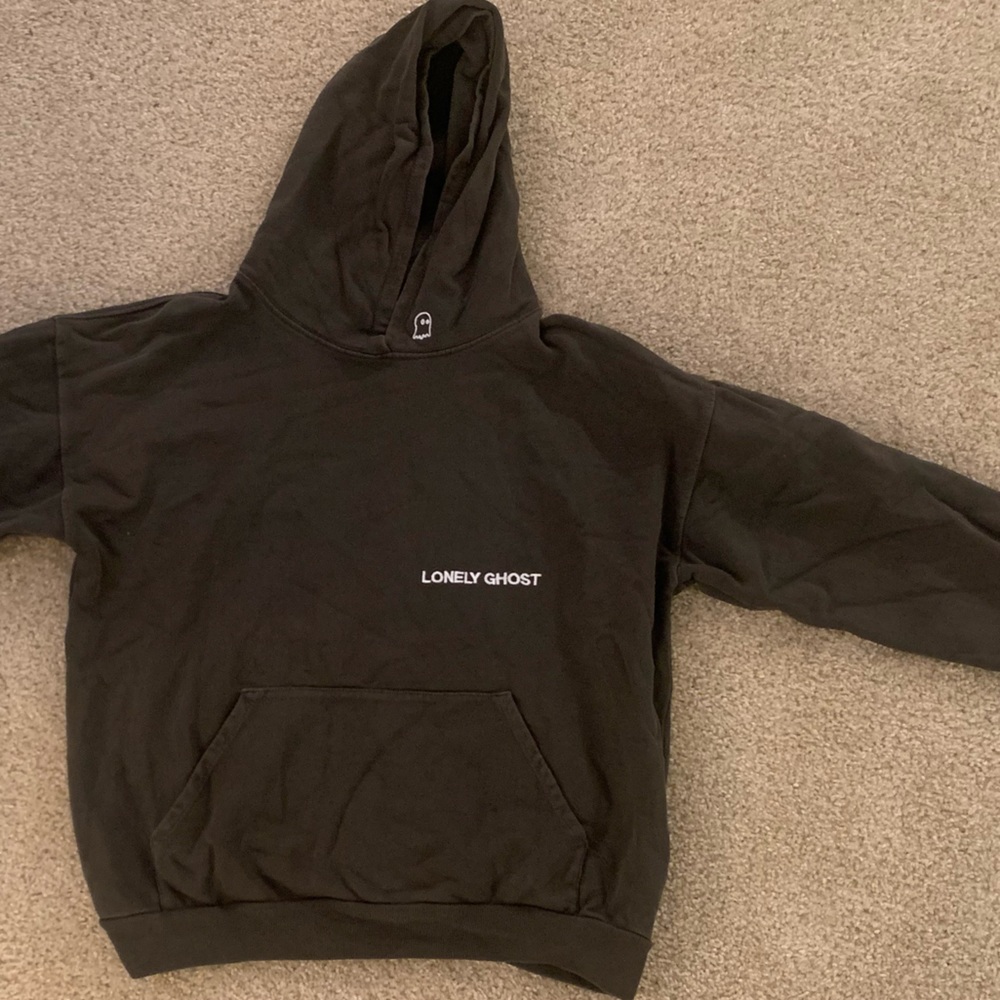 Charcoal Gray Lonely Ghost Hoodie